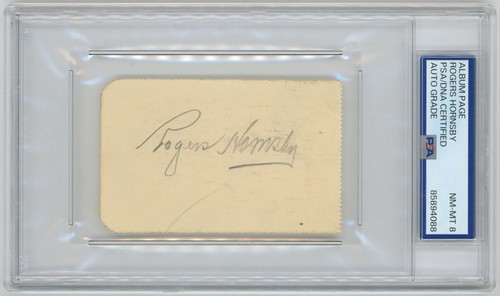 Hornsby rogers signed - cut, psa